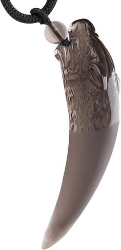 COMPONALL قلادة سن الذئب للرجال، قلادة رجالي قلادة سبج تميمة الأسنان قلادة الأحجار الكريمة الطبيعية الكريستال والمجوهرات الأسود سبج مخلب السحر in Kuwait