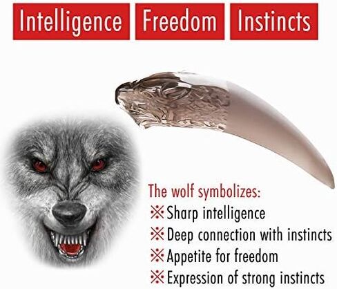 COMPONALL قلادة سن الذئب للرجال، قلادة رجالي قلادة سبج تميمة الأسنان قلادة الأحجار الكريمة الطبيعية الكريستال والمجوهرات الأسود سبج مخلب السحر in Kuwait