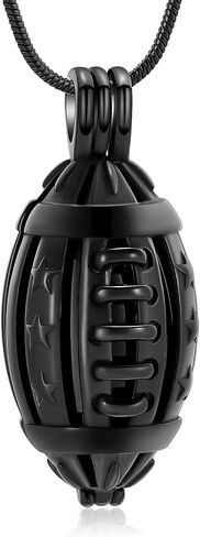 shajwo American Football Urn Necklace for Ashes for Men Women Cremation Jewelry of Loved Ones Memorial Mini Locket Pendant in Saudi Arabia