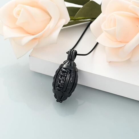 shajwo American Football Urn Necklace for Ashes for Men Women Cremation Jewelry of Loved Ones Memorial Mini Locket Pendant in Saudi Arabia