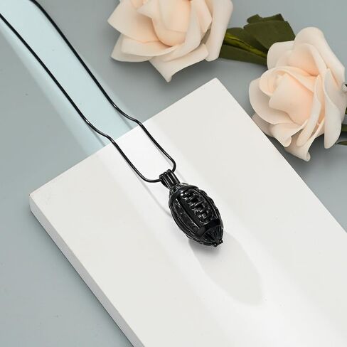 shajwo American Football Urn Necklace for Ashes for Men Women Cremation Jewelry of Loved Ones Memorial Mini Locket Pendant in Saudi Arabia