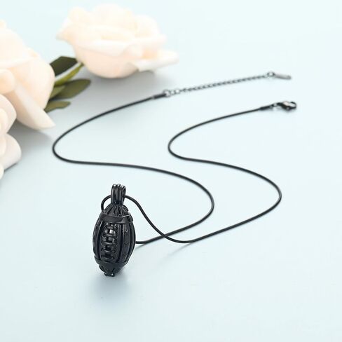 shajwo American Football Urn Necklace for Ashes for Men Women Cremation Jewelry of Loved Ones Memorial Mini Locket Pendant in Saudi Arabia