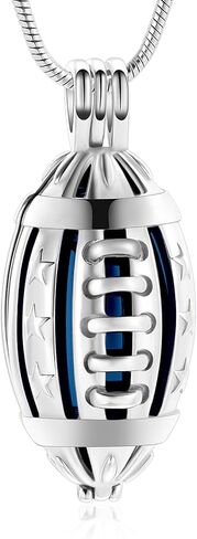 shajwo American Football Urn Necklace for Ashes for Men Women Cremation Jewelry of Loved Ones Memorial Mini Locket Pendant in Saudi Arabia