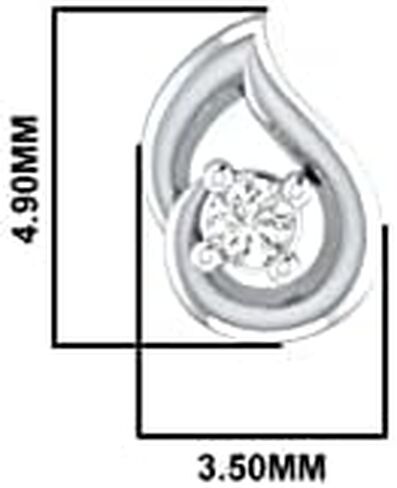 Natural Diamond Solitaire Nose Ring Sterling Silver Nose Stud in 16 Gauge and 8mm Length/Diamond Nose Stud For Womens/Diamond Color- J-K Diamond Clarity- I1-I2 Diamond Weight 0.025 CT in Saudi Arabia