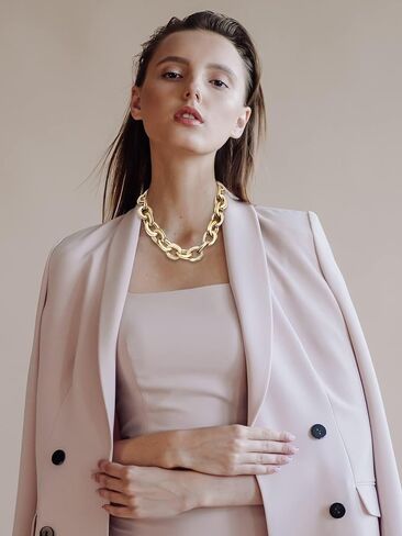 Gold Chunky Necklace for Women Cuban Chain Choker Necklace Punk Metal Chain Necklace Thick Hip Hop Necklace for Egirls Birthday Gifts… in Saudi Arabia