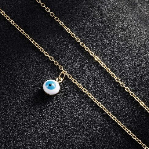 Kyerlyn 18k Gold Plated Evil Eye Pendant Necklace for Women CZ Necklace Simple Jewelry Gift for Birthday Christmas Day Valentine's Day in Saudi Arabia