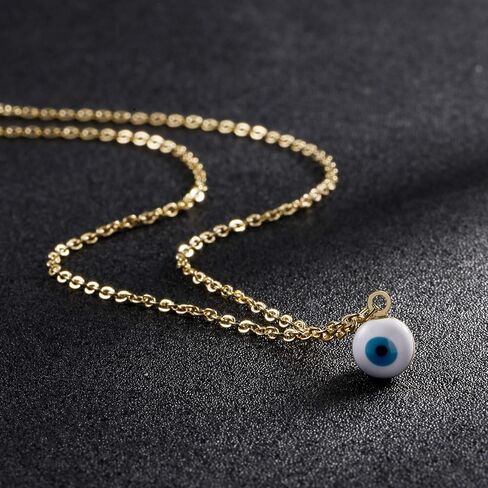 Kyerlyn 18k Gold Plated Evil Eye Pendant Necklace for Women CZ Necklace Simple Jewelry Gift for Birthday Christmas Day Valentine's Day in Saudi Arabia