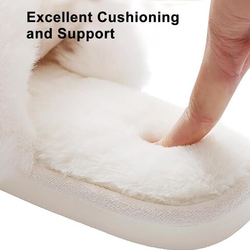 Axiavox Women's Fuzzy Slippers Memory Foam Cute House Warm Fluffy Slippers Open Toe Plush Shoes Indoor or Outdoor Slipper in Saudi Arabia