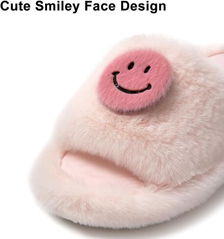 Axiavox Women's Fuzzy Slippers Memory Foam Cute House Warm Fluffy Slippers Open Toe Plush Shoes Indoor or Outdoor Slipper in Saudi Arabia