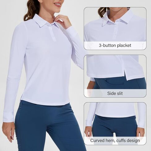 M MOTEEPI Womens Golf Shirt Polo Tennis Tops with 3-Button in Saudi Arabia