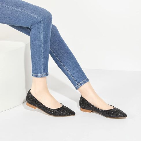 حذاء باليه نسائي مسطح من Felix & Flora بمقدمة مدببة ومريح وكلاسيكي لحفلات الزفاف يوميًا in Kuwait