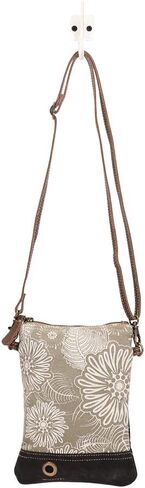 Myra Bag Leafy Upcycled Canvas & Leather Crossbody womens Bag S-1466 in Saudi Arabia
