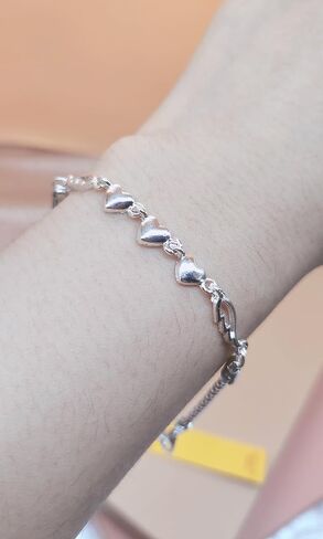 اساور بدلاية للنساء من اودوفيهي، اساور من الفضة الاسترلينية عيار 925 للنساء، سوار سلسلة معصم بدلاية للنساء، 7 انش، فضي، بدون احجار كريمة in Kuwait