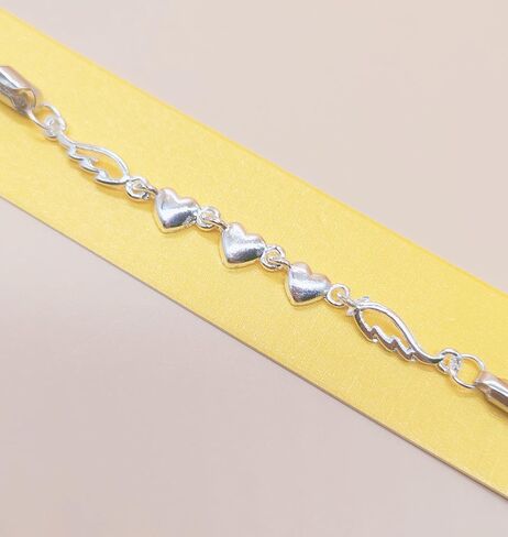 اساور بدلاية للنساء من اودوفيهي، اساور من الفضة الاسترلينية عيار 925 للنساء، سوار سلسلة معصم بدلاية للنساء، 7 انش، فضي، بدون احجار كريمة in Kuwait