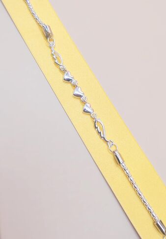 اساور بدلاية للنساء من اودوفيهي، اساور من الفضة الاسترلينية عيار 925 للنساء، سوار سلسلة معصم بدلاية للنساء، 7 انش، فضي، بدون احجار كريمة in Kuwait