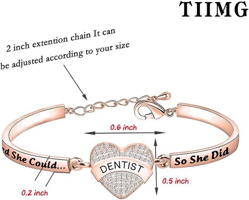 TIIMG Dentist Bracelet Dental Hygienist Bracelet She Believed She Could So She Did Dental Assistant Graduation Gifts gift for new dentist in Saudi Arabia