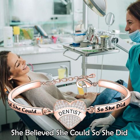TIIMG Dentist Bracelet Dental Hygienist Bracelet She Believed She Could So She Did Dental Assistant Graduation Gifts gift for new dentist in Saudi Arabia