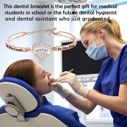 TIIMG Dentist Bracelet Dental Hygienist Bracelet She Believed She Could So She Did Dental Assistant Graduation Gifts gift for new dentist in Saudi Arabia