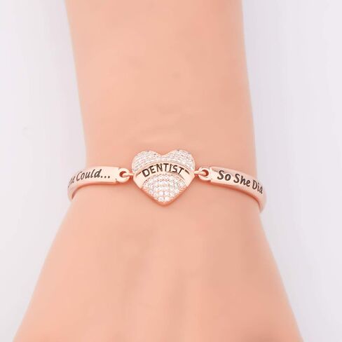 TIIMG Dentist Bracelet Dental Hygienist Bracelet She Believed She Could So She Did Dental Assistant Graduation Gifts gift for new dentist in Saudi Arabia