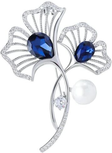 Autumn Leaf Brooch Pin Rhinestone Leaf Brooch for Women Fall Leaf Brooch Gold-plated Lapel Pin Jewelry Gift for Wife Mom in Saudi Arabia