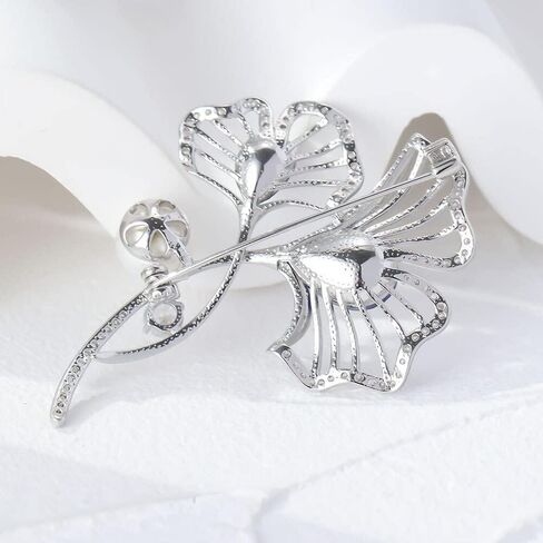 Autumn Leaf Brooch Pin Rhinestone Leaf Brooch for Women Fall Leaf Brooch Gold-plated Lapel Pin Jewelry Gift for Wife Mom in Saudi Arabia