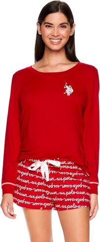 U.S. Polo Assn. Womens Pajama Sets 3-Piece with Top, Shorts, and Pants - Lounge Sets for Women in Saudi Arabia