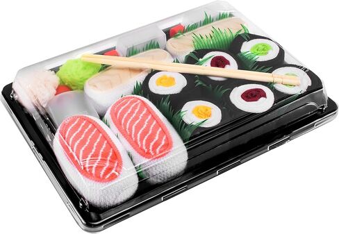 جوارب قوس قزح - للرجال والنساء - صندوق جوارب سوشي زبدة السلمون ماكي - 5 أزواج in Kuwait