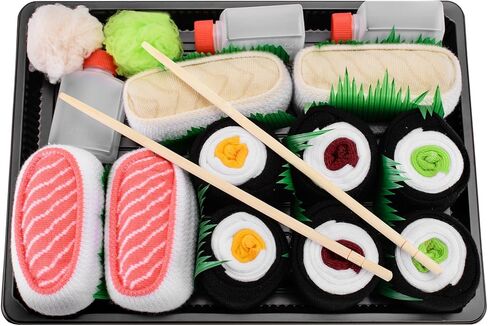 جوارب قوس قزح - للرجال والنساء - صندوق جوارب سوشي زبدة السلمون ماكي - 5 أزواج in Kuwait