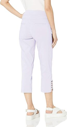 SLIM-SATION Women's Pull on Solid Crop with Real Front & Back Pockets & Straps, White, 18 in Kuwait