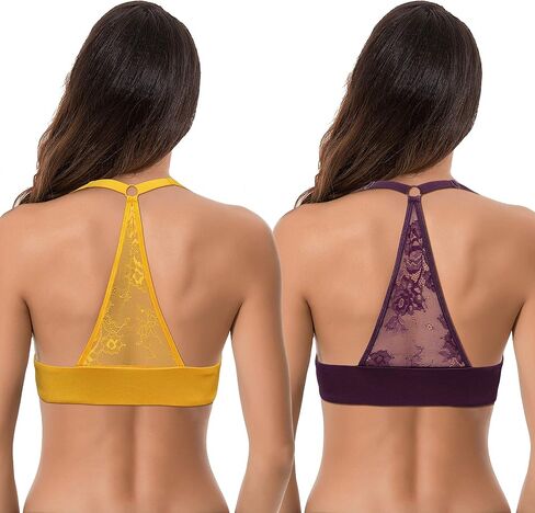 Curve Muse Womens Push Up Add 1 and a Half Cup Underwire Halter Front Close Bras in Saudi Arabia
