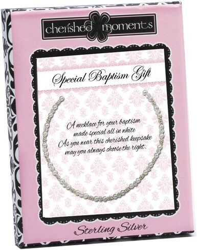 Cherished Moments Sterling Silver LDS Baptism Necklace for Girls in Saudi Arabia