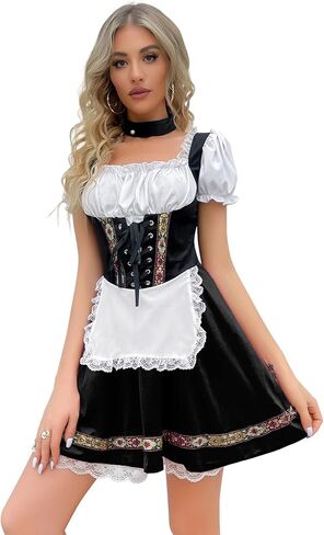 أزياء مهرجان أكتوبر النسائية المثيرة فساتين Dirndl الألمانية فستان خادمة البيرة لمهرجان الهالوين البافاري أكتوبر in Kuwait