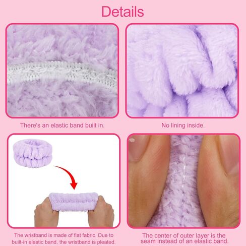 Wecoe Spa Headband And Wristband Set Skincare Headband For Washing Face Hair Claw Clips For Thick Hair Cute Black Puffy Sponge Makeup Headband Bubble Headband Wrist Towels Scrunchies For Women Girls in Saudi Arabia