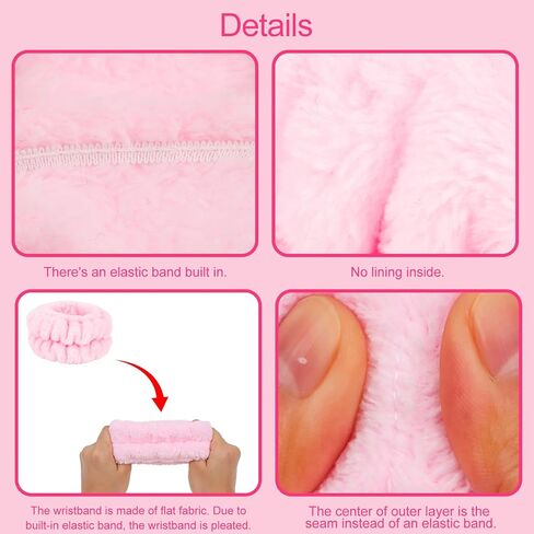 Wecoe Spa Headband And Wristband Set Skincare Headband For Washing Face Hair Claw Clips For Thick Hair Cute Black Puffy Sponge Makeup Headband Bubble Headband Wrist Towels Scrunchies For Women Girls in Saudi Arabia