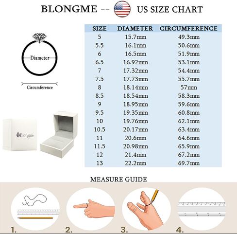 Blongme خاتم محسن للخطوبة مجموعات الزفاف الخلود خاتم الزفاف للنساء 925 الفضة الاسترليني مكعب زركونيا ارتفع الذهب الأسود حجم 5-12 in Kuwait