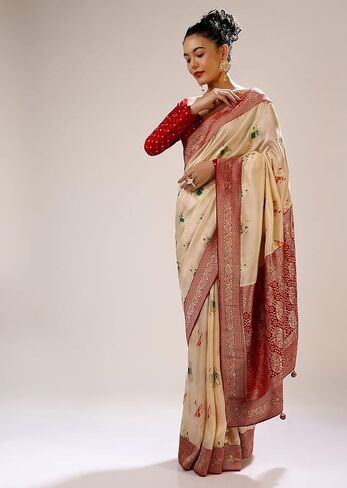 Sarees For Women Banarasi Art Silk Woven Saree | Ethnic Indian Wedding Gift Sari with Unstitched Blouse in Saudi Arabia