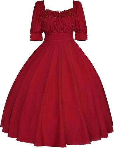 فستان ZZEQYG نسائي ذو لون موحد لوليتا أنيق متوسط ​​الأكمام ومتوسط ​​الطول in Kuwait