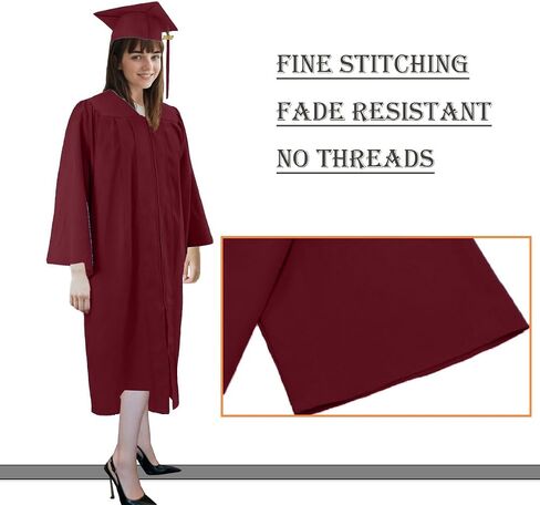 Misscom Matte Unisex Graduation Gown Cap Tassel Adults Set 2023 2024 for High School and Bachelor Graduation Dress in Saudi Arabia