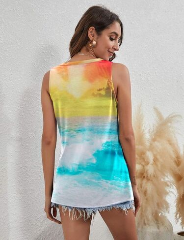 LUKYCILD Life is Better at The Beach Tank Tops Women Summer Hawaiian Beach Shirt: Casual Vacation Sleeveless Muscle Tank in Saudi Arabia