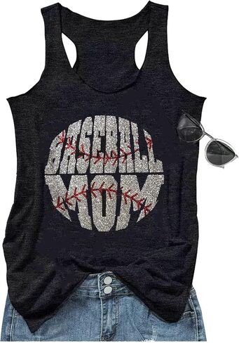 Baseball Mom Tank Tops for Women Funny Baseball Workout Tank Tops Summer Sleeveless Baseball Tee Shirts Tops in Saudi Arabia
