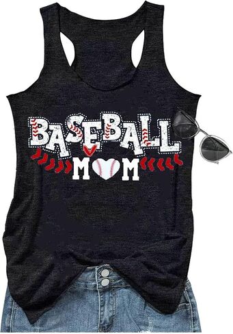 Baseball Mom Tank Tops for Women Funny Baseball Workout Tank Tops Summer Sleeveless Baseball Tee Shirts Tops in Saudi Arabia