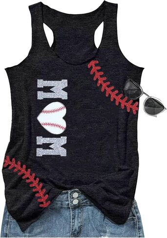 Baseball Mom Tank Tops for Women Funny Baseball Workout Tank Tops Summer Sleeveless Baseball Tee Shirts Tops in Saudi Arabia