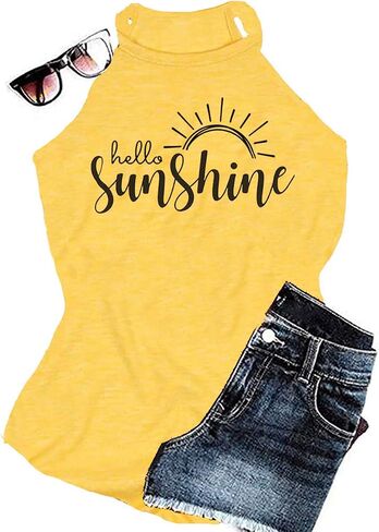 Summer Sunshine Tank for Women Funny Graphic Beach Tank Tops Workout Casual Sleeveless Tee Shirts in Saudi Arabia