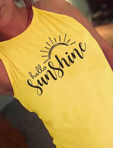 Summer Sunshine Tank for Women Funny Graphic Beach Tank Tops Workout Casual Sleeveless Tee Shirts in Saudi Arabia