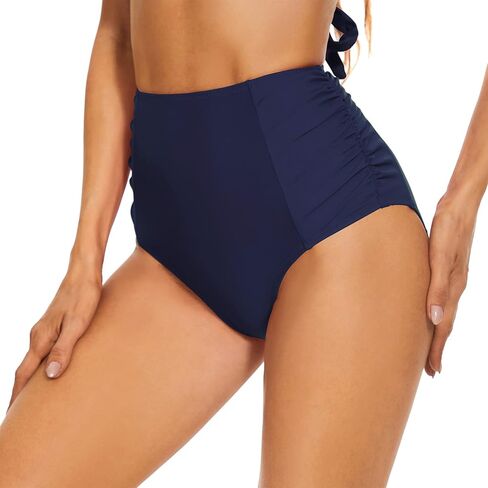 سروال بيكيني نسائي عالي الخصر من Bellecarrie مكشكش بتغطية كاملة وجزء سفلي للسباحة من تانكيني in Kuwait