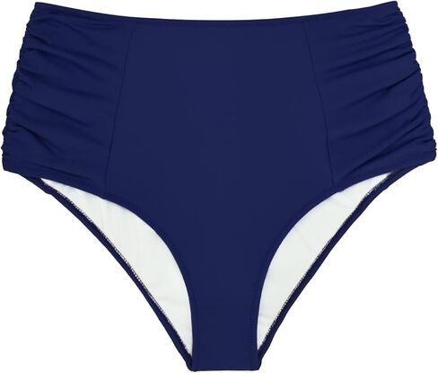 سروال بيكيني نسائي عالي الخصر من Bellecarrie مكشكش بتغطية كاملة وجزء سفلي للسباحة من تانكيني in Kuwait