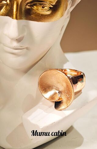 Large Baroque Pearl Gold Ring for Women, Dainty Statement Ring for Women, Big Freshwater Pearl Hypoallergenic Ring with Designer Style, Looks Luxury! in Saudi Arabia