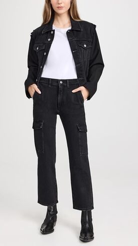 7 For All Mankind Women's Logan Cargo Jean Pants in Collide in Saudi Arabia