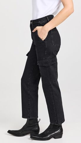 7 For All Mankind Women's Logan Cargo Jean Pants in Collide in Saudi Arabia