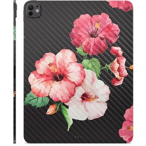 Carbon Fiber Skin Compatible with Apple iPad Pro 13 (M4) 2024 - Hibiscus - Premium 3M Vinyl Protective Wrap Decal Cover - Easy to Apply | Crafted in The USA by MightySkins